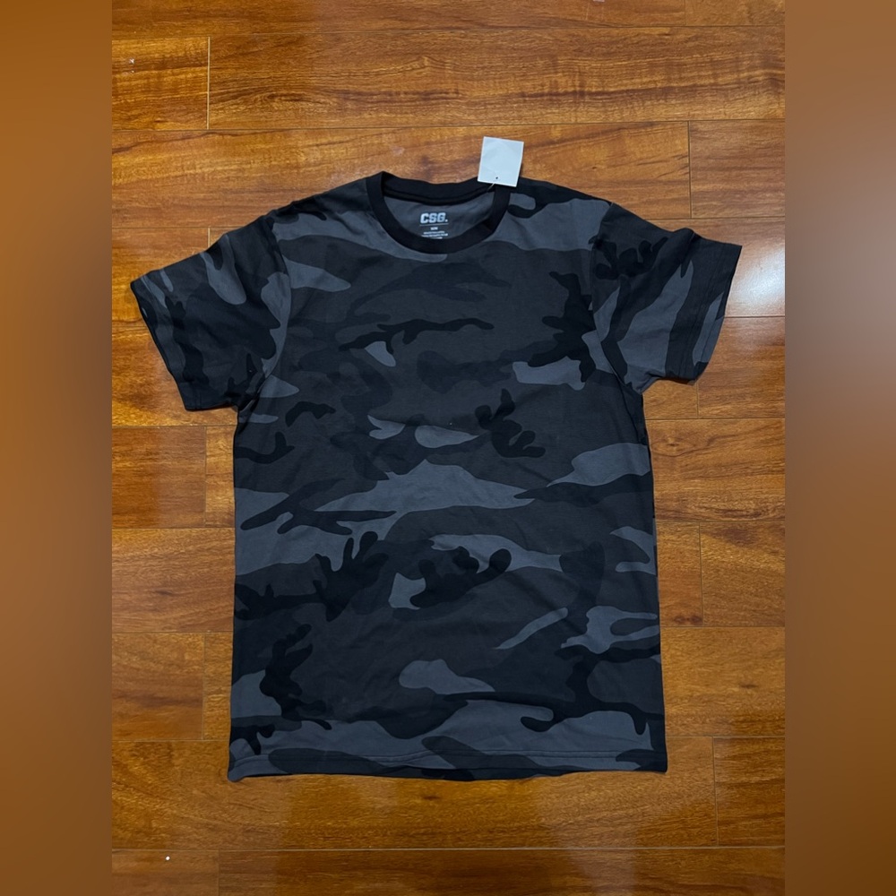 Black and grey camo cotton T-shirt #camo
